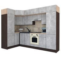 Bucatarie de Colt BIG GENA NEW DR. 150-290, Wenge / Decor 4298